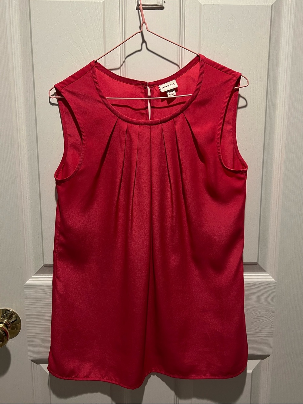 Merona Red Sleeveless Pleated Neck Camisole